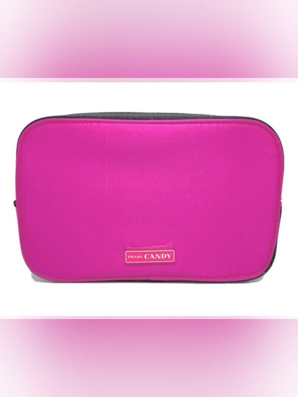 Prada Candy Pink & Black Cosmetic Bag Pouch